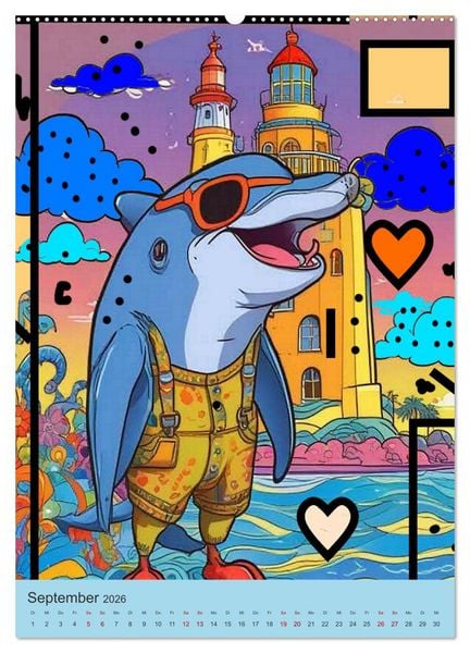 Produktbild: Coole Tiere der Pop Art (Wandkalender 2026 DIN A2 hoch), CALVENDO Monatskalender