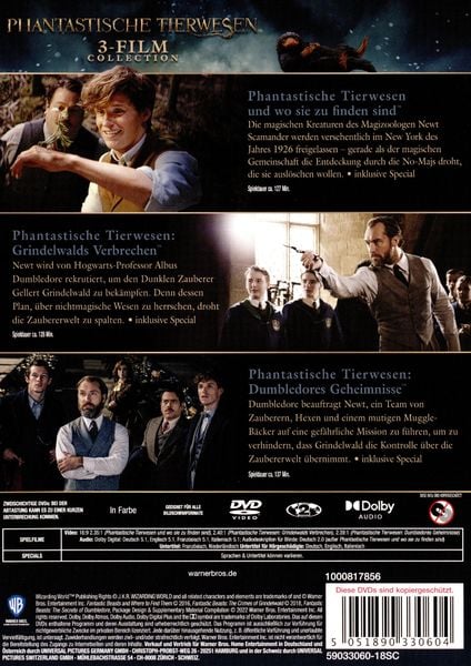 Produktbild: Phantastische Tierwesen 3-Film Collection [3 DVDs]
