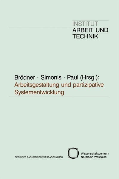 Produktbild: Arbeitsgestaltung und partizipative Systementwicklung