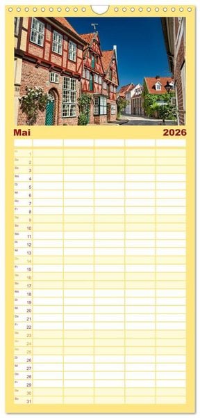 Produktbild: Familienplaner 2026 - L&Uuml;NEBURG Ein- und Ausblicke von Andreas Voigt mit 5 Spalten (Wandkalender, 21 x 45 cm) CALVENDO