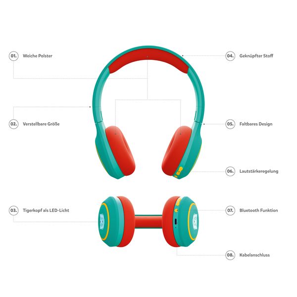 Produktbild: Tiger Media - Tigerbuddies Kinderkopfh&ouml;rer - Funky Green