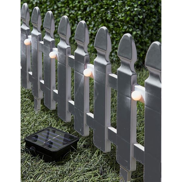 Produktbild: HTI-Living Zierzaun Nessa Solar, Gartenzaun, 16teilig, Grau