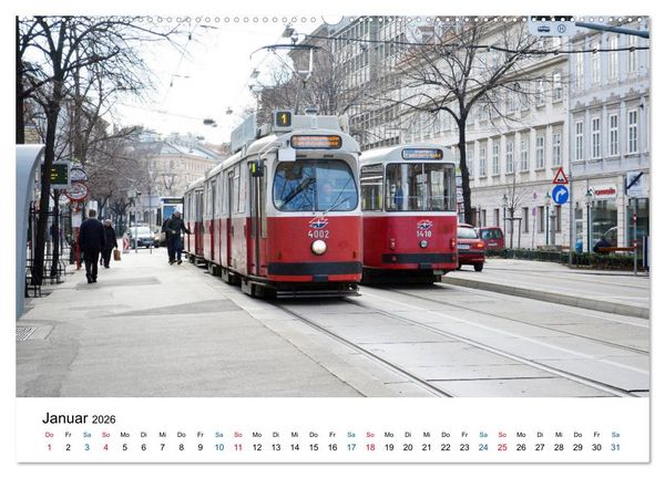 Produktbild: Mit der Bim durch Wien - Die Wiener Stra&szlig;enbahn (Wandkalender 2026 DIN A2 quer), CALVENDO Monatskalender
