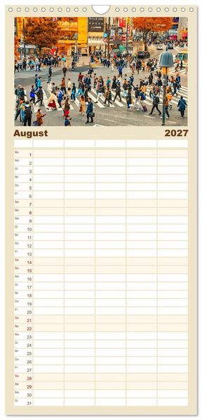 Produktbild: Familienplaner 2027 - Tokio - Tradition und Moderne mit 5 Spalten (Wandkalender, 21 x 45 cm) CALVENDO
