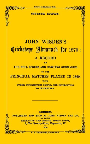 Produktbild: Wisden Cricketers' Almanack 1870