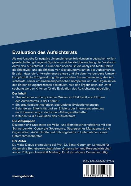 Produktbild: Evaluation des Aufsichtsrats