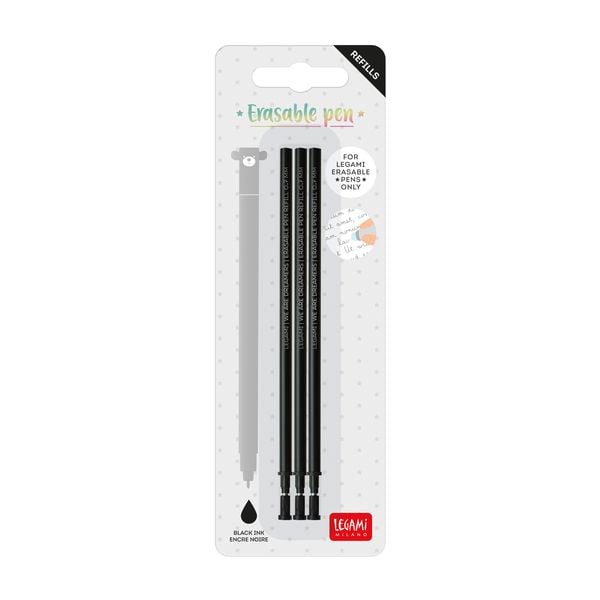 Produktbild: Legami 3x Ersatzmine für löschbaren Gelstift - Schwarz
