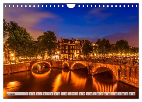 Produktbild: AMSTERDAM Idylle und Historie (Wandkalender 2026 DIN A4 quer), CALVENDO Monatskalender