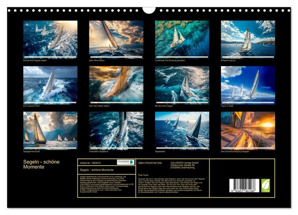 Produktbild: Segeln - sch&ouml;ne Momente (Wandkalender 2026 DIN A3 quer), CALVENDO Monatskalender