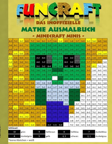 Produktbild: Funcraft - Das inoffizielle Mathe Ausmalbuch: Minecraft Minis (Cover Zombie)