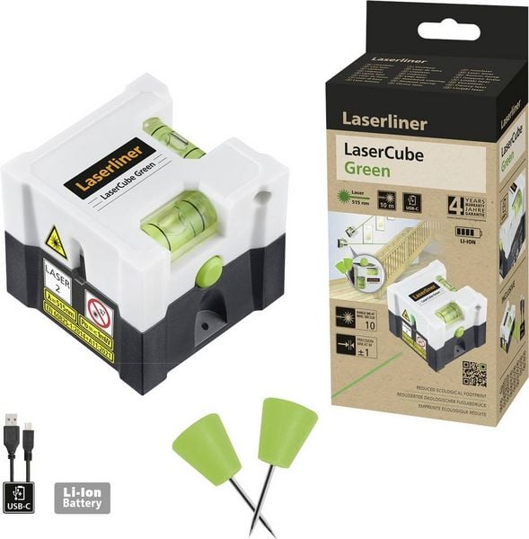 Produktbild: Laserliner LaserCube green Linienlaser Reichweite (max.): 10m