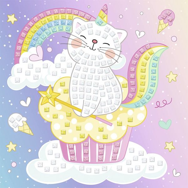 Produktbild: URSUS Moosgummi-Mosaik "Glitter - Kittycorn"