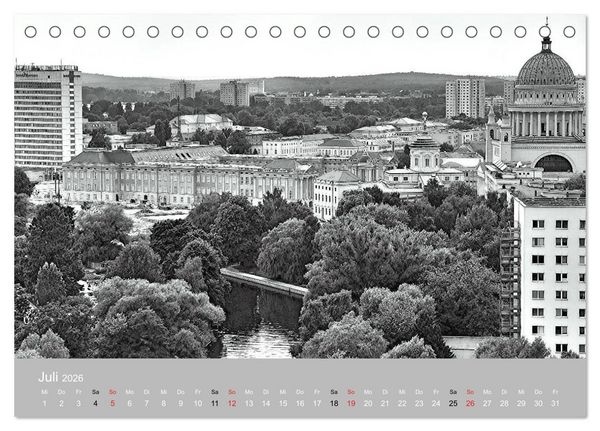 Produktbild: Potsdam schwarz auf wei&szlig; (Tischkalender 2026 DIN A5 quer), CALVENDO Monatskalender