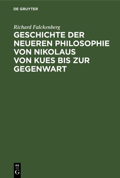 Produktbild: Geschichte der neueren Philosophie von Nikolaus von Kues bis zur Gegenwart
