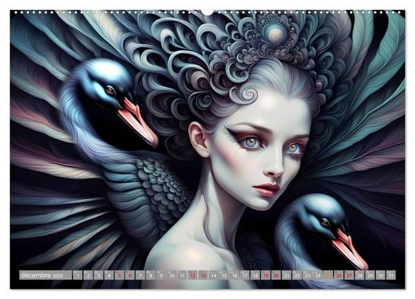 Produktbild: La muse aux oiseaux (Calendrier mural 2026 DIN A2 vertical), CALVENDO calendrier mensuel