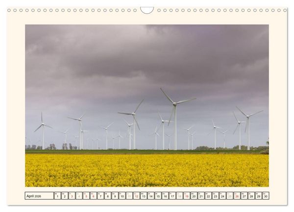 Produktbild: Windkraft in der Landschaft Ostfrieslands (Wandkalender 2026 DIN A3 quer), CALVENDO Monatskalender