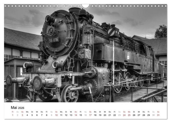 Produktbild: Unter Dampf - Eisenbahnromantik in schwarz-wei&szlig; (Wandkalender 2026 DIN A3 quer), CALVENDO Monatskalender