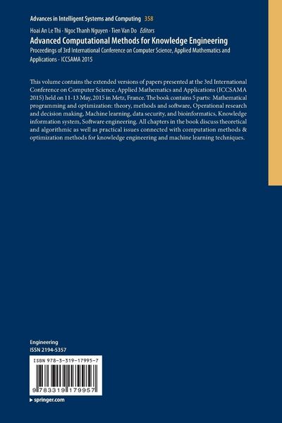 Produktbild: Advanced Computational Methods for Knowledge Engineering