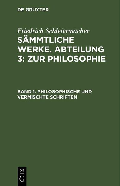 Produktbild: Philosophische und vermischte Schriften