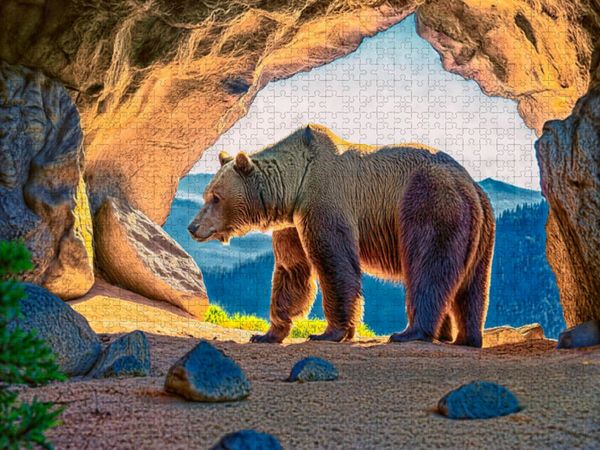 Produktbild: CALVENDO Puzzle Der H&ouml;hlenb&auml;r (Ursus spelaeus) erreichte die Gr&ouml;&szlig;e der gr&ouml;&szlig;ten heutigen B&auml;ren. | 1000 Teile Lege-Gr&ouml;&szlig;e 64x48cm Foto-Puzzle f&uuml;r gl&uuml;ckli
