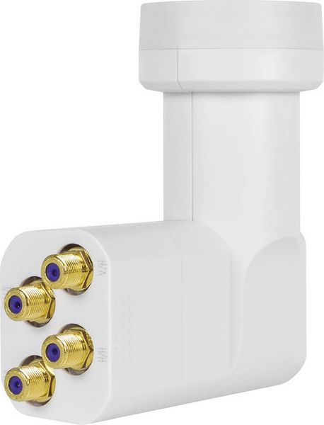 Produktbild: MegaSat HD-Profi Quattro-LNB Feedaufnahme: 40mm vergoldete Anschl&uuml;sse, Wetterschutz Wei&szlig;
