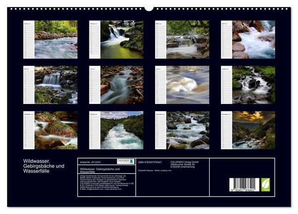Produktbild: Wildwasser. Gebirgsb&auml;che und Wasserf&auml;lle (hochwertiger Premium Wandkalender 2026 DIN A2 quer), Kunstdruck in Hochglanz