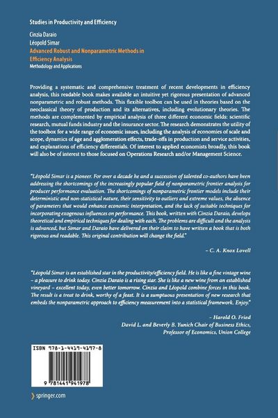Produktbild: Advanced Robust and Nonparametric Methods in Efficiency Analysis