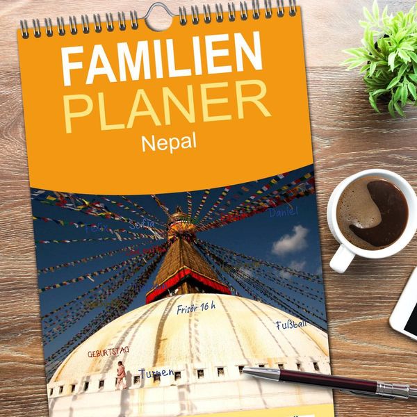 Produktbild: Familienplaner 2026 - Nepal mit 5 Spalten (Wandkalender, 21 x 45 cm) CALVENDO