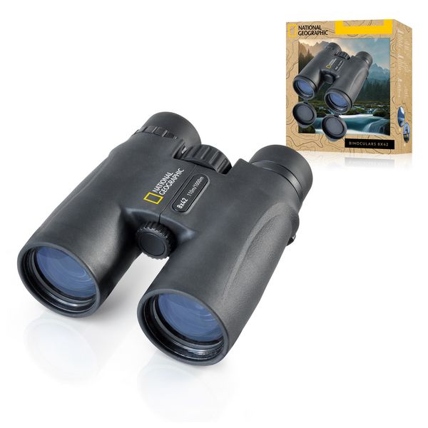 Produktbild: Bresser 10004 - NATIONAL GEOGRAPHIC 8x42 Allround-Fernglas mit 8-facher Vergr&ouml;&szlig;erung, Vollverg&uuml;tung