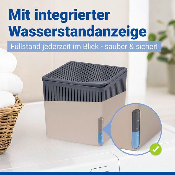 Produktbild: Raumentfeuchter Mod. Cube Beige 1000 g, 2er Set, beugt Schimmel und Ger&uuml;chen vor