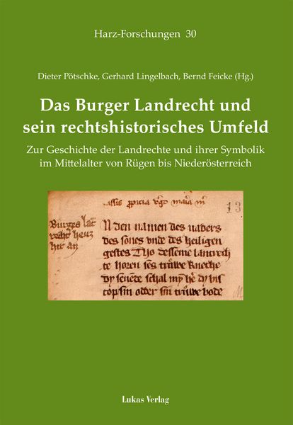 Produktbild: Das Burger Landrecht und sein rechtshistorisches Umfeld