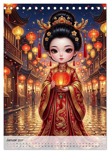Produktbild: Fabulous Dolls &ndash; Perlen Asiens (Tischkalender 2027 DIN A5 hoch), CALVENDO Monatskalender