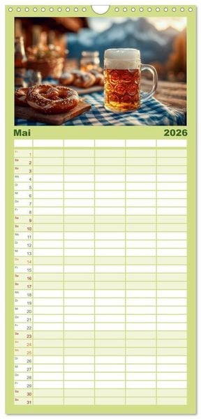 Produktbild: Familienplaner 2026 - Bier im Blut - Ma&szlig; f&uuml;r Ma&szlig; durchs M&auml;nnerjahr mit 5 Spalten (Wandkalender, 21 x 45 cm) CALVENDO