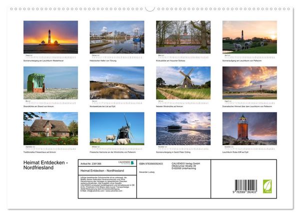 Produktbild: Heimat Entdecken - Nordfriesland (hochwertiger Premium Wandkalender 2027 DIN A2 quer), Kunstdruck in Hochglanz