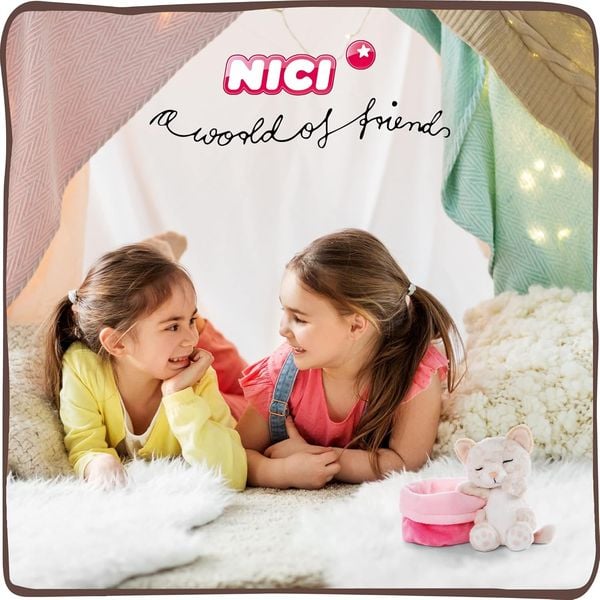 NICI - Sleeping Pets - Kätzchen mit Leopardenmuster 12cm im Körbchen