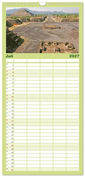 Produktbild: Familienplaner 2027 - Alte Kulturen Mittel- und S&uuml;damerikas: Versunkene Welten mit 5 Spalten (Wandkalender, 21 x 45 cm) CALVENDO