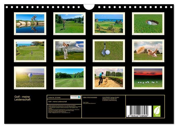Produktbild: Golf - meine Leidenschaft (Wandkalender 2026 DIN A4 quer), CALVENDO Monatskalender