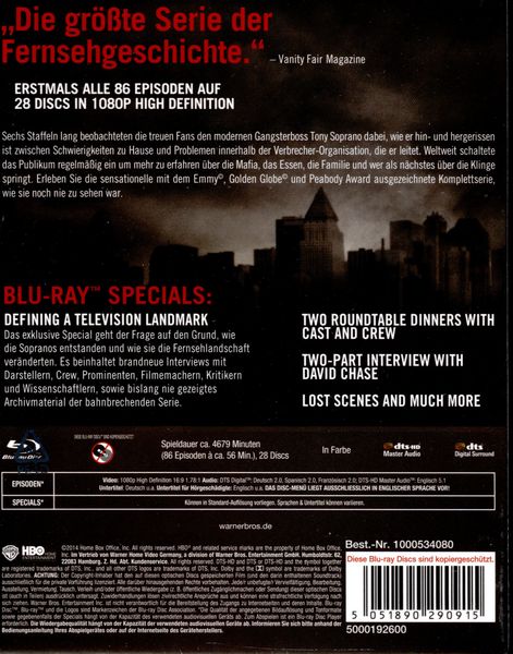 Produktbild: Die Sopranos: Die komplette Serie [28 BRs]