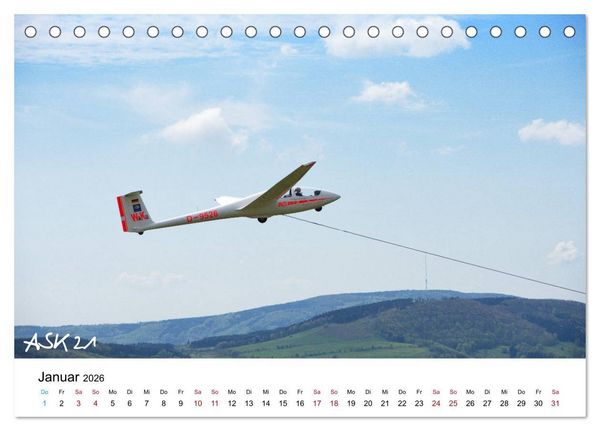 Produktbild: Flugzeuge auf der Wasserkuppe 2026 (Tischkalender 2026 DIN A5 quer), CALVENDO Monatskalender
