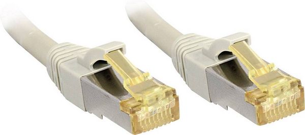Produktbild: LINDY 47261 RJ45 Patchkabel CAT 6a (Rohkabel CAT 7) S/FTP 0.50m Grau mit Rastnasenschutz 1St.
