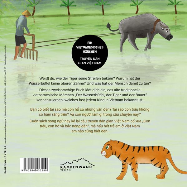 Produktbild: Wie der Tiger seine Streifen bekam/Tại sao con hổ c&oacute; những vằn đen - Zweisprachiges Kinderbuch Deutsch Vietnamesisch: Und der Wasserb&uuml;ffel &hellip; v&agrave; con tr&acirc;u ...