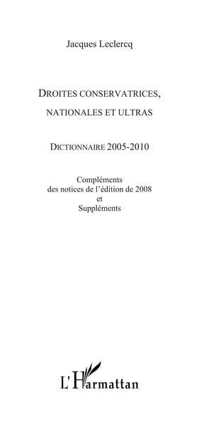 Produktbild: Droites conservatrices, nationales et ultras - dictionnaire