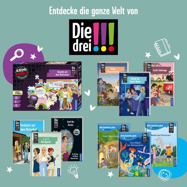 Produktbild: Krimipuzzle Die drei !!! Skandal auf dem Reitturnier