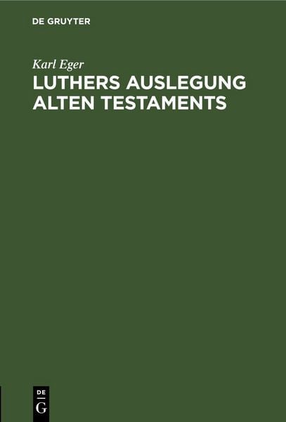 Produktbild: Luthers Auslegung Alten Testaments