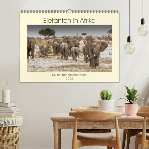 Produktbild: Elefanten in Afrika - Die mit den gro&szlig;en Ohren (Wandkalender 2026 DIN A2 quer), CALVENDO Monatskalender