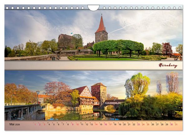 Produktbild: Faszinierende St&auml;dte in Deutschland - Panoramen (Wandkalender 2026 DIN A4 quer), CALVENDO Monatskalender