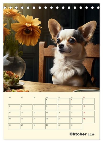 Produktbild: Witzige Chihuahuas. Gl&uuml;ckliche Temperamentb&uuml;ndel (Tischkalender 2026 DIN A5 hoch), CALVENDO Monatskalender