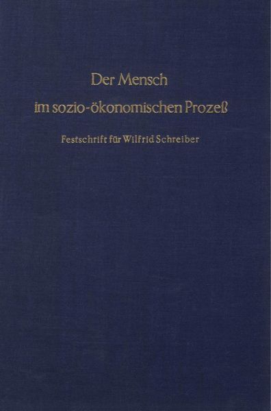 Produktbild: Der Mensch im sozio-&ouml;konomischen Proze&szlig;.