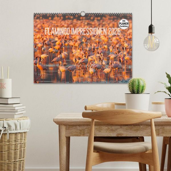Produktbild: Flamingo Impressionen 2026 (Wandkalender 2026 DIN A3 quer), CALVENDO Monatskalender