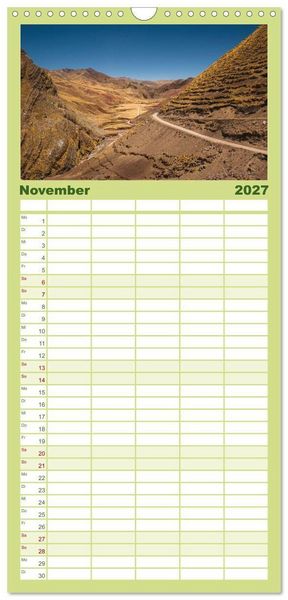 Produktbild: Familienplaner 2027 - Geheimnisvolles Peru mit 5 Spalten (Wandkalender, 21 x 45 cm) CALVENDO